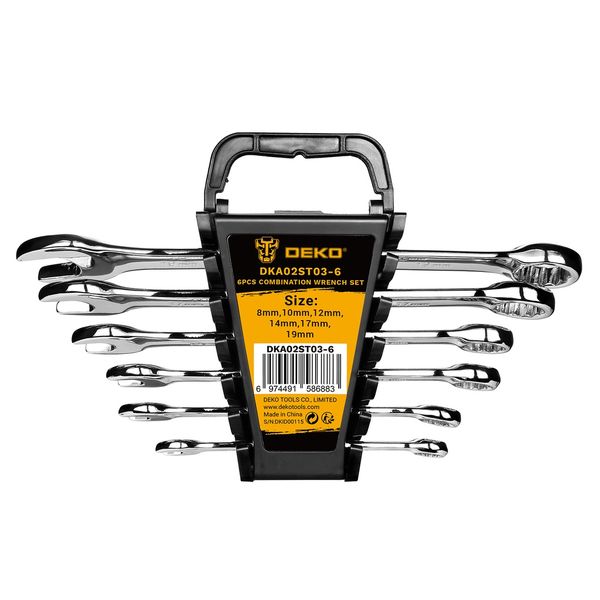 6 Piece Combination Wrench Set Hand Tools DEKO Tools