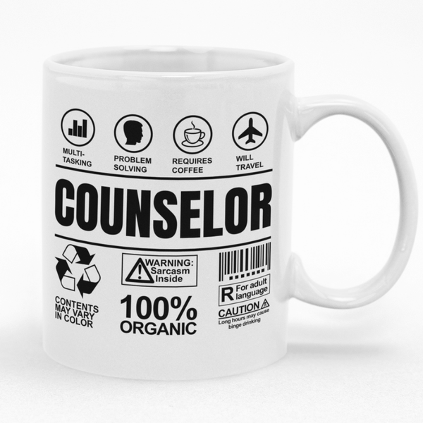 Counselor Mug, Birthday, Christmas Gift for Him Her Custom Printed Funny