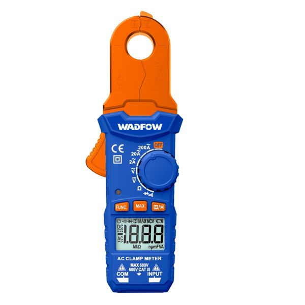 Wadfow -Digital Clamp Meter - AC/DC 200A, True RMS, 2000 Count Display