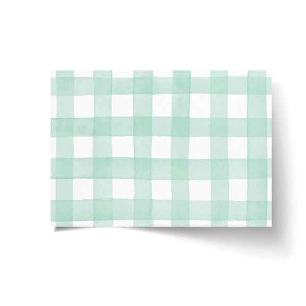 A3 Disposable Paper Placemat Set - Watercolor Gingham Green