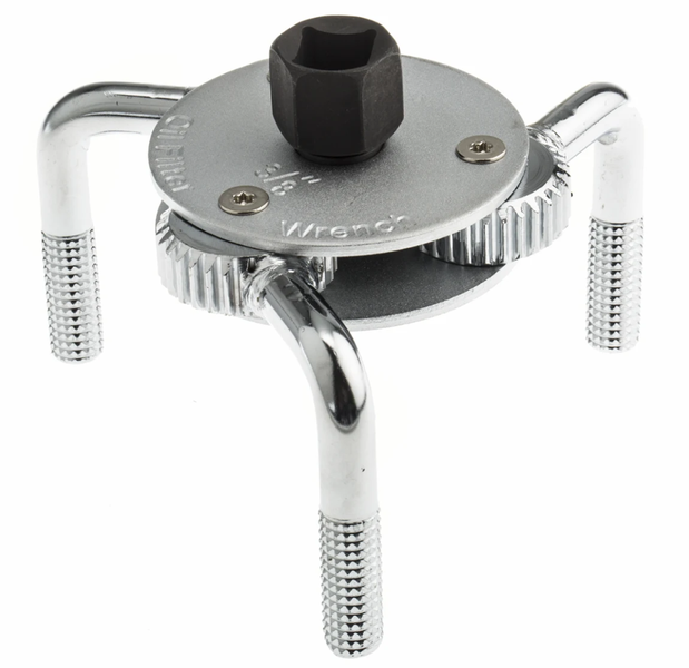 Chrome 2-Way Oil Filter Claw Wrench - Silver