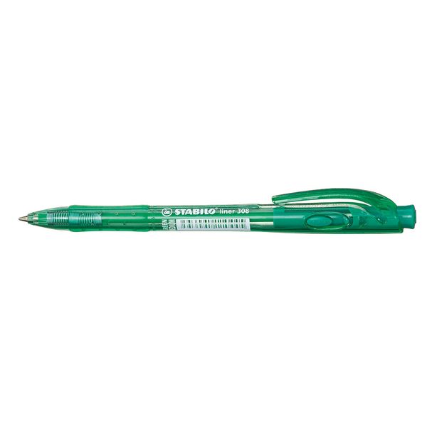 STABILO Liner Click Ballpoint pen - Green - medium - Box 10