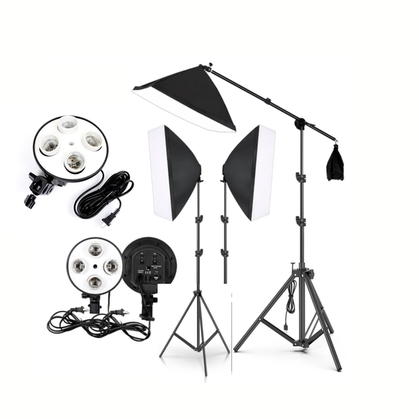 3 point lighting kit - 4 Socket E27 Lamp
