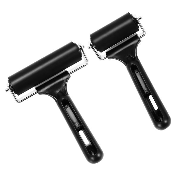 Rubber Roller, Set of 2 (6 &amp; 10cm), Ink Brayer Roller for Printmaking