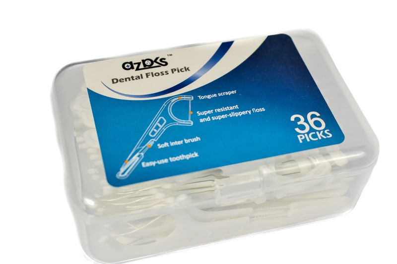 Azaks Dental Floss Picks Toothpicks Sticks with Portable Case - 36 In a Cas