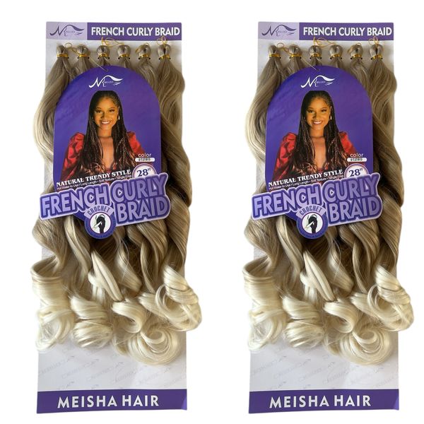 Meisha French Curly Braid - 28 Inch - Color 0T27/613 - Pack of 2