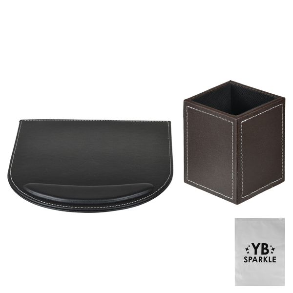 Ergonomic Dark Mouse Pad &amp; Pen Stationery Holder + Sparkle Storage Bag