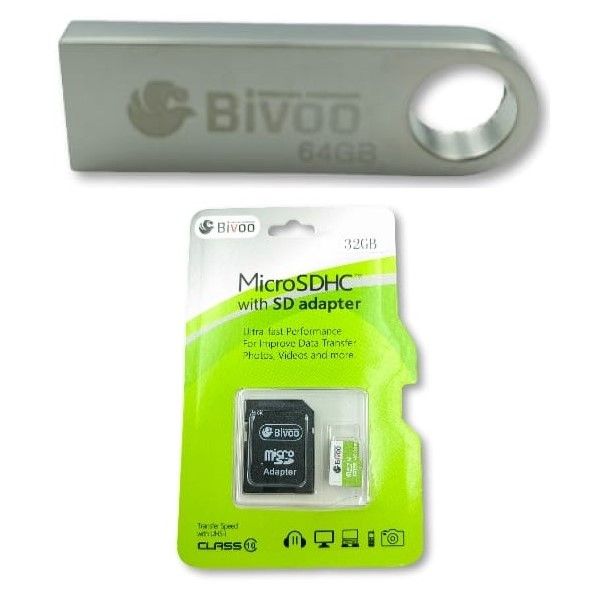 Bivoo 32GB MicroSD Card And SD Adapter With 64GB USB3.0 Flash Drive