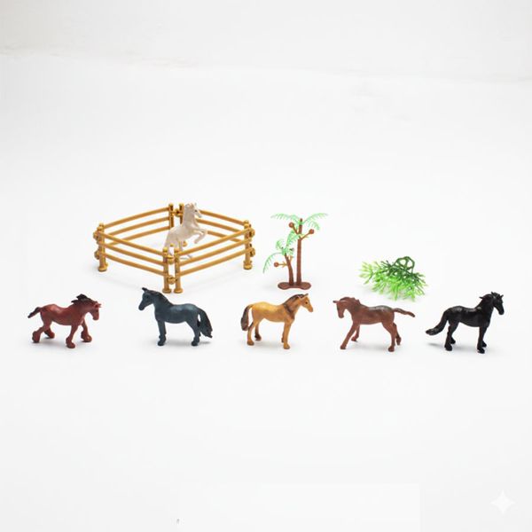 Toy Horse Stable Playset for Kids - Backyard &amp; Playroom Fun