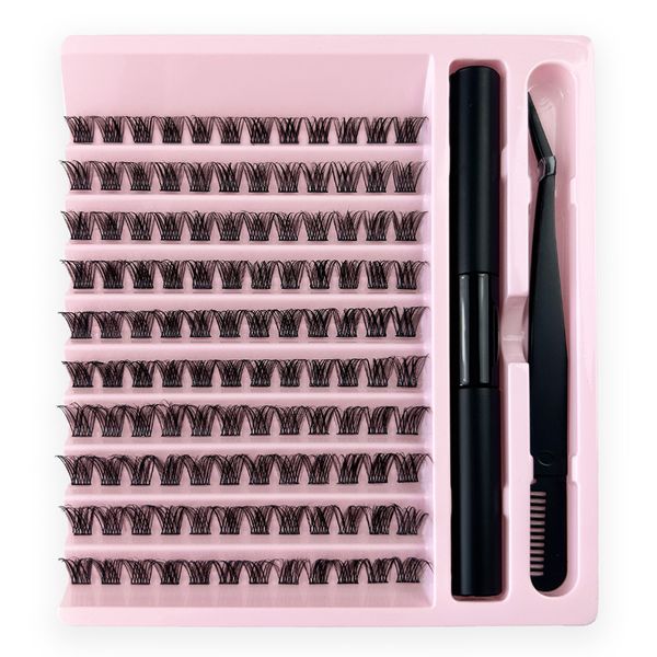 Eyelash Curl Extension Set With Eyelash Adhesive And Tweezers