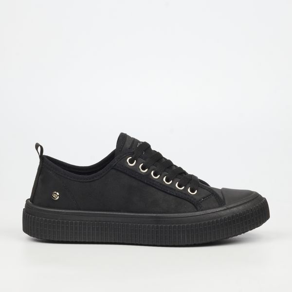 Miss Black Cortado 3 Women Faux Leather Sneakers - Black