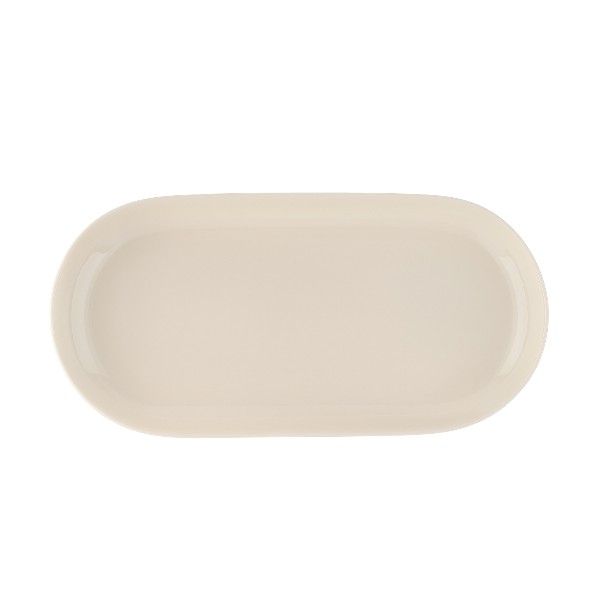 6 Piece - Oval Shaped Ceramic Serving Platter Set - Cream