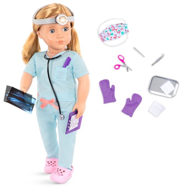 Our Generation - Scrubs Outfit - Doctor Accessories - 46cm Doll Clothes - Pretend Play - Toys For Kids Ages 3 &amp; Up - Sweet Surgeon