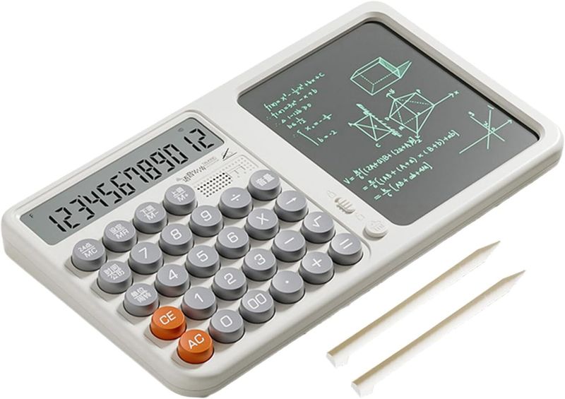 2-in-1 Calculator with Writing Tablet, Office &amp; Student Digital Notepad