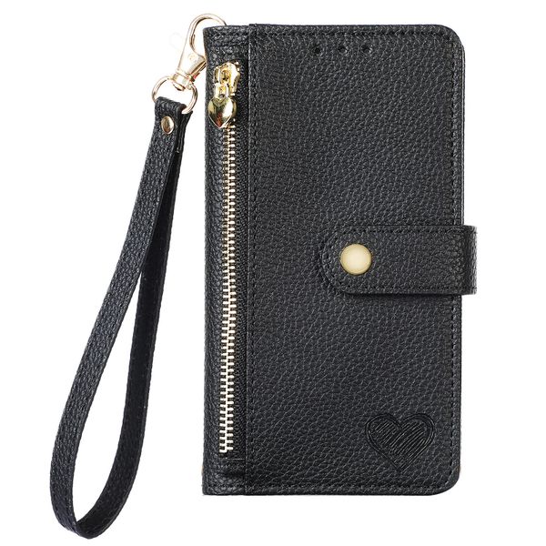 RFID Zip Leather Wallet Case Compatible With Samsung Galaxy S22 Ultra Cover