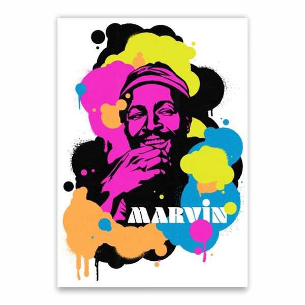 Marvin Gaye Colourful Poster - A1