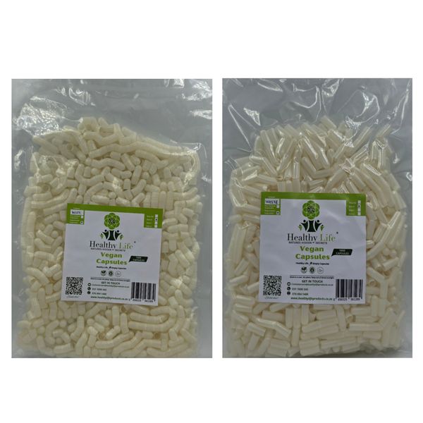 Healthy Life-White Separated Empty Vegan Capsules HPMC Size 0-2 x 500 Packs