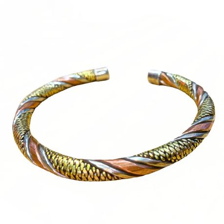 3 metal bracelet: copper + silver + 2024 brass