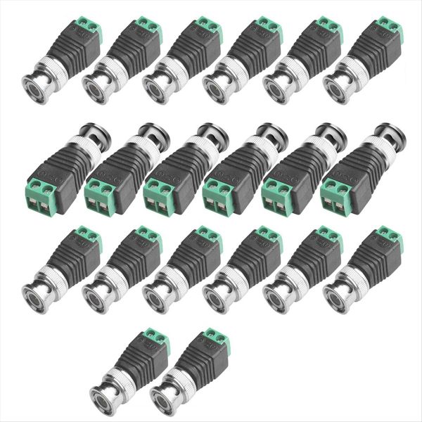 Bnc Male Balun Connector 20Pcs Coaxial Cat5 To Bnc Male Connector