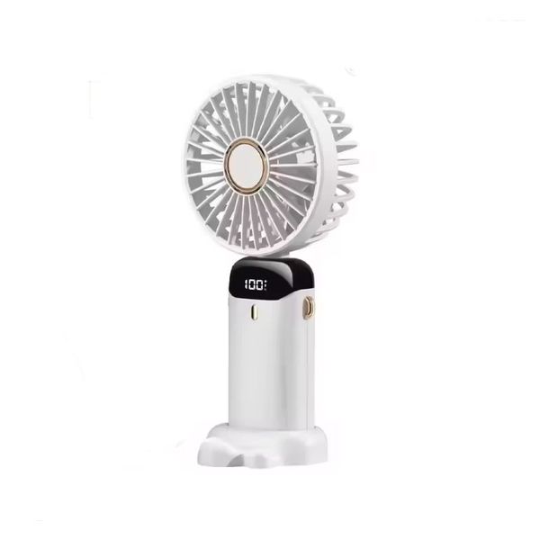 Mini USB Rechargeable Fan, 5-Speed with LED Display for Travel
