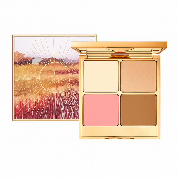 Pudaier Morning Tea Glam Glow Highlighter And Bronzer Palette - Multi Use
