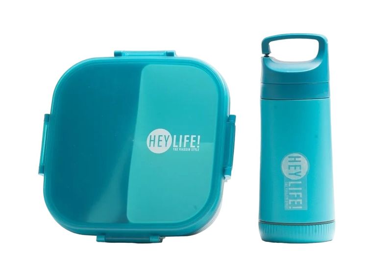Lunch Box With A Water Bottle - Blue