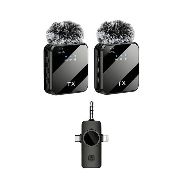 3 in 1 Mini Wireless Lavalier Microphone, Microphone for Video Recording