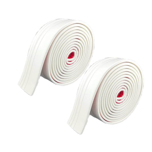2 Pieces Self Stick Rubber Baseboard Trim Flexible Wall Moulding Strip