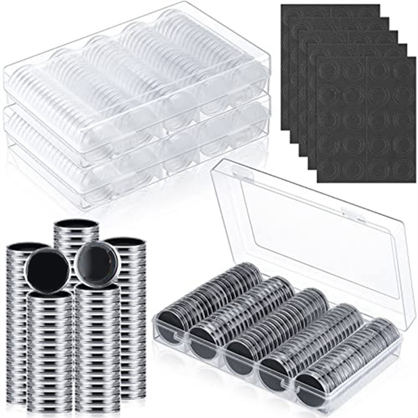 300 Pcs 30 Mm Coin Capsules with Protect Gasket(17/19/21.5/25/27/30Mm)