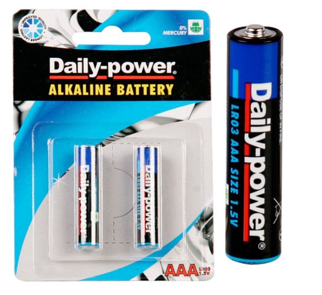 Bulk Pack x 6 Daily-Power Alkaline Battery Size AAA Card of 2