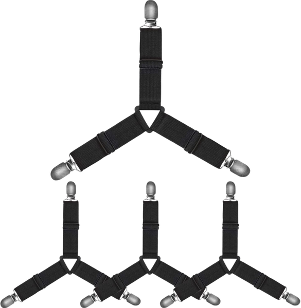 4 Piece Multi-functional Adjustable Triangle Bed Sheet Clips