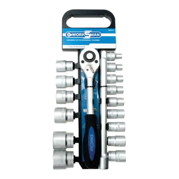Worksman Socket Set Hang 17 Pce 1/2 Drive
