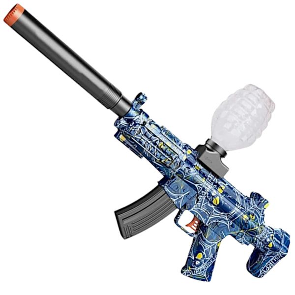 Electric Gel Blaster Mp5 Toy Gun with Gel Beads - Blue and Yellow