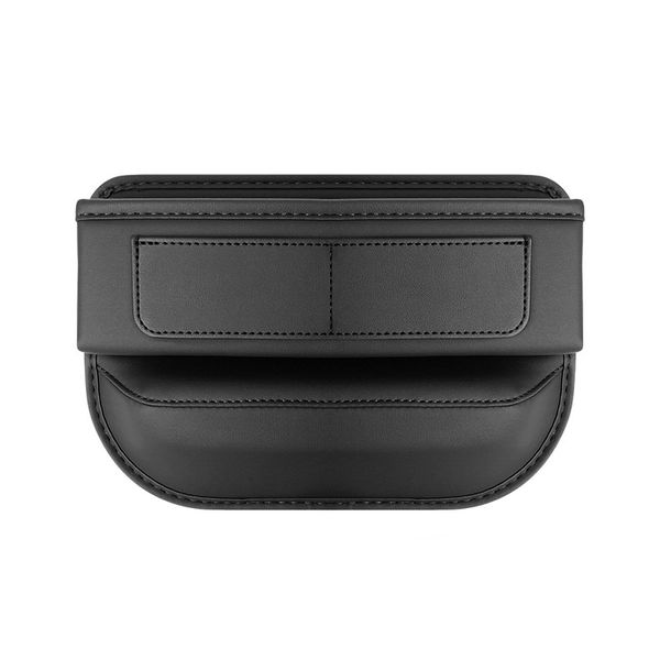 Leather Car Seat Driver Side Storage Bag - Gap Organizer Storage Bag, Black