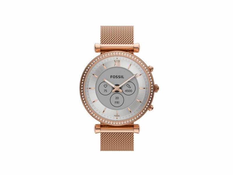 Fossil Carlie Gen 6 Hybrid Smartwatch Rose Gold Mesh - FTW7075