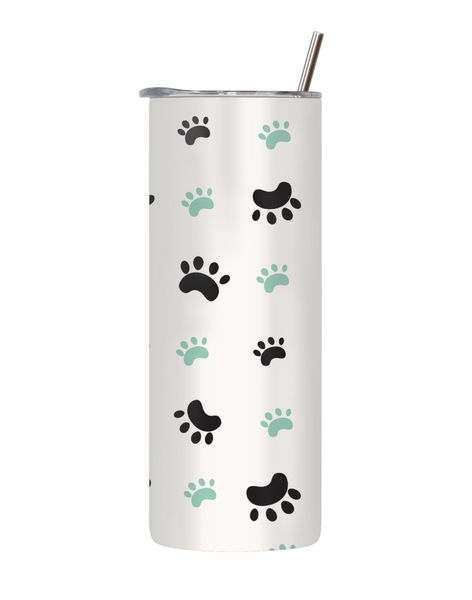 Feline paws 20 Oz Tumbler with Lid Straw Cat Lovers Graphic Gift136