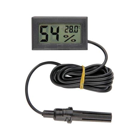 Thermometer and hygrometer with outlet probe