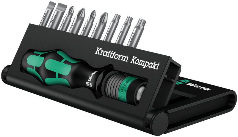 Wera - 05056653001 KK 10 Compact Screwdrive Bitholder and Bit Set, 10-Piece