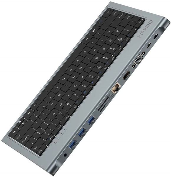 QGEEM USB-C Docking Station 11-in-1 with Keyboard