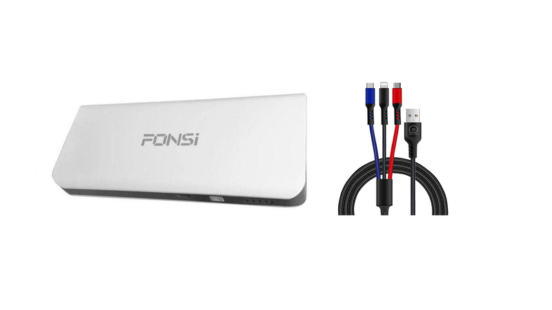 FONSI Premium 30000mAh Power Bank and 3-in-1 Charging Cable