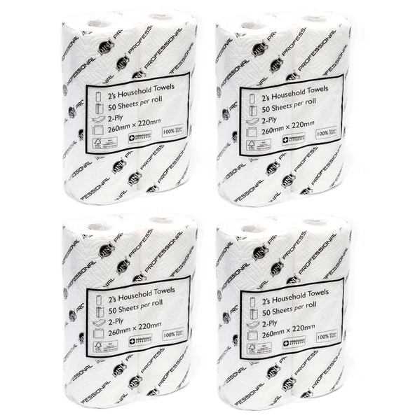 Dinu Professional Kitchen Towels - 8 Pack - 2 Ply Roller Towels