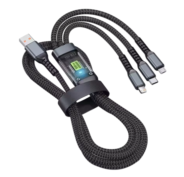 3 In 1 Fast Charging Cable 6A Universal Type C Usb Micro Cable