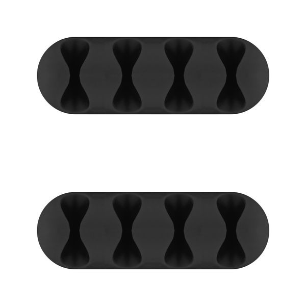 Goobay Cable Management 4 Slots 2-Piece Set - Black