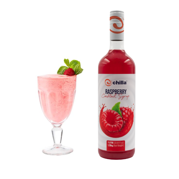 Chilla Raspberry Cocktail Syrup 1lt - Mocktail, Dessert, Ice Tea, Soda