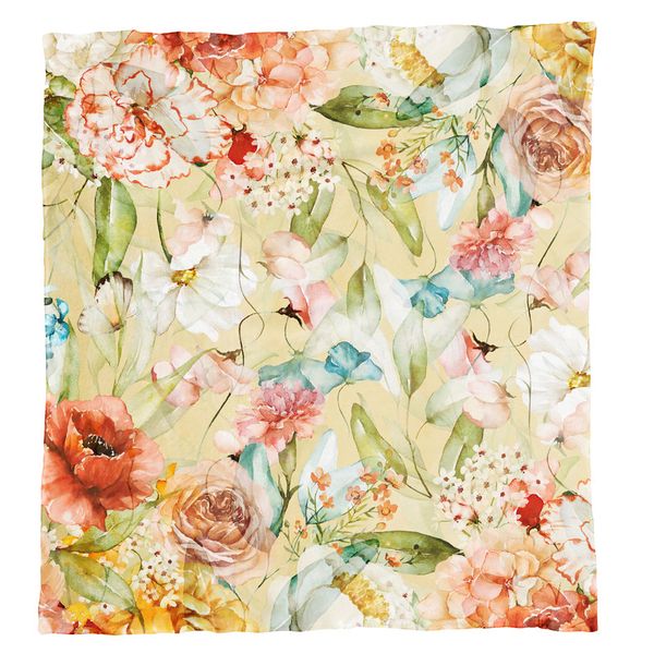 Yellow Tone Floral Light Weight Fleece Blanket by Mark van Vuuren