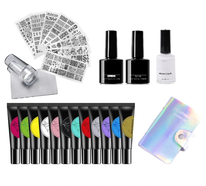 Nail Art Stamping UV Gel Complete Set