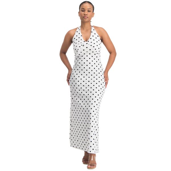 Women Lemon Polyester, Spandex Maxi Maxi Dress