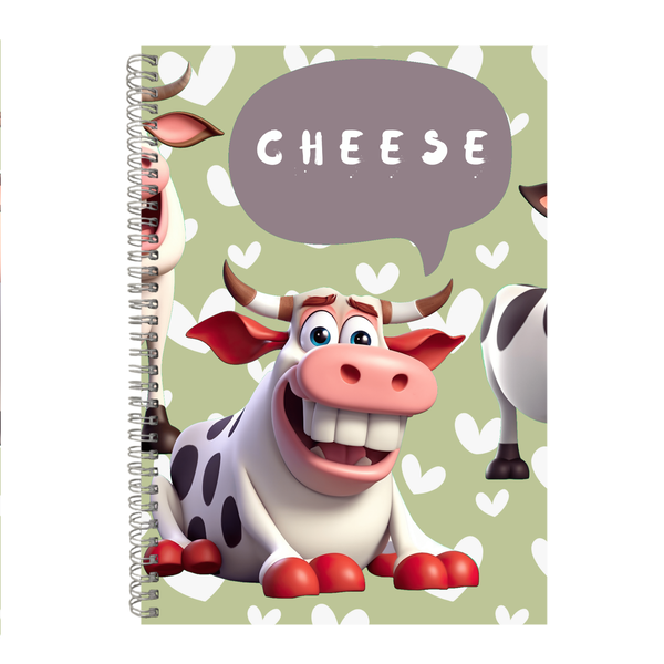 Other Half A4 Notebook Pad with Lines Cow Funny Graphic Design Present 018