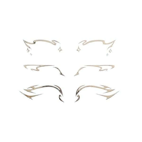 3D Jelly Tattoo Stickers For Eye &amp; Face Makeup - Silver