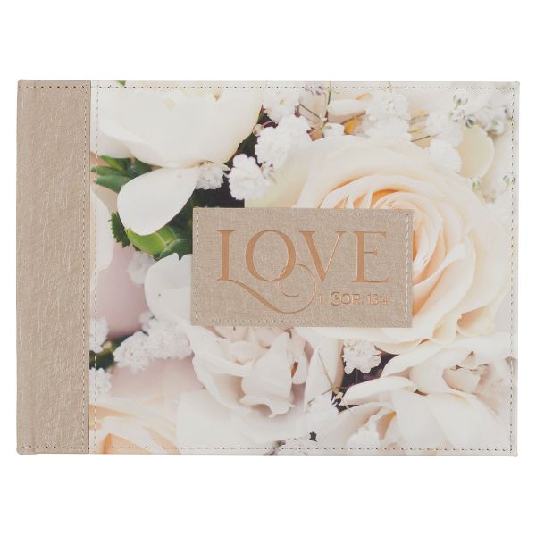 Wedding Guest Book - Love, Floral, Faux Leather